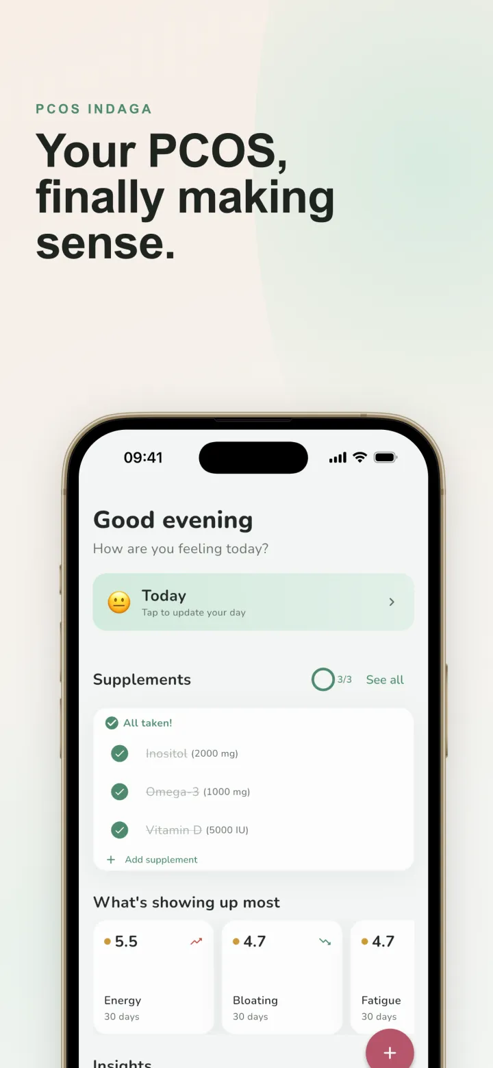 PCOS Indaga app screenshot